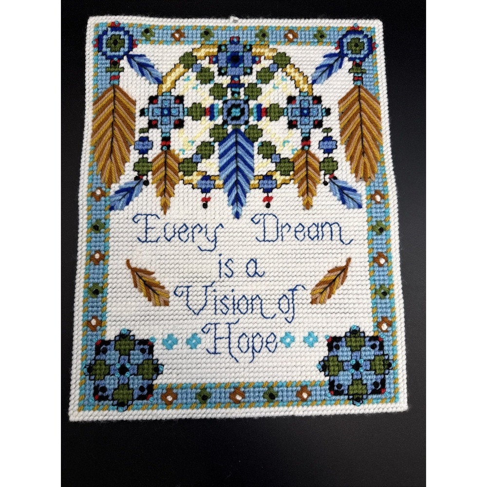 Dreamcatcher‎ Inspirational Plastic Canvas Completed 10.5" x 13.5"
